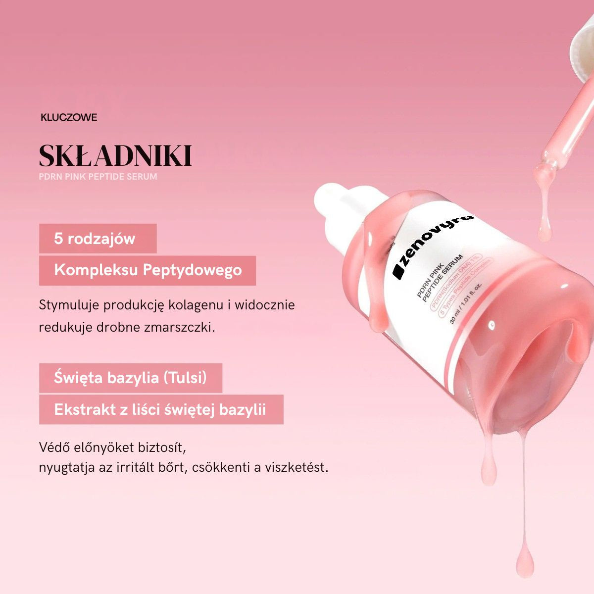 PDRN Pink Serum Peptide – Głębokie nawilżenie, efekt "Glass Skin